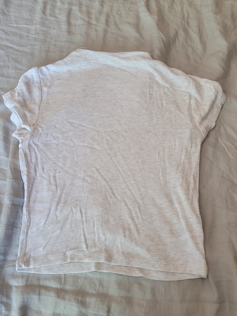 wild fable White Ribbed Short Sleeve Tee